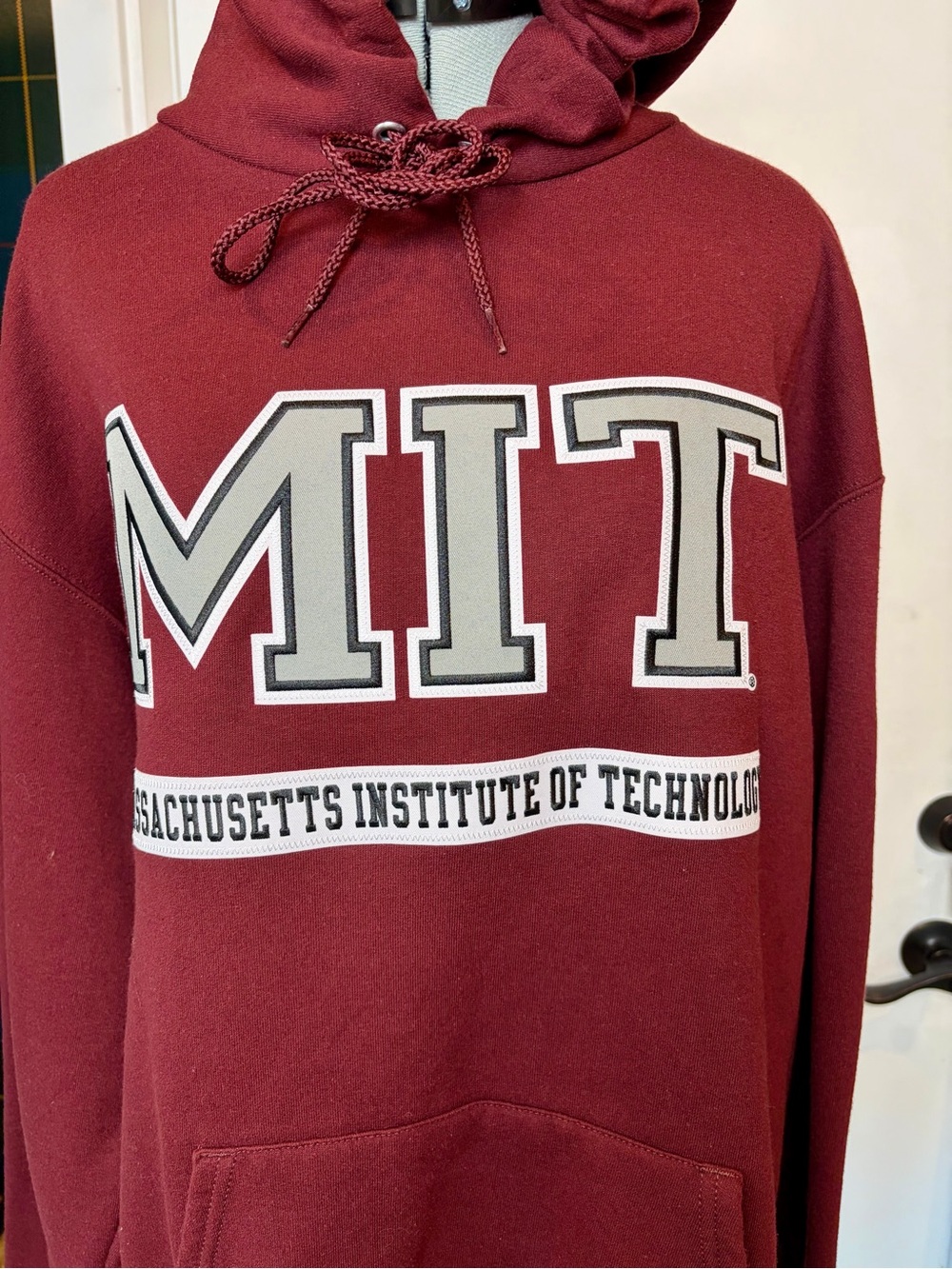 Champion MIT Maroon Pullover Hooded Sweatshirt, Men’s L, EUC - Picture 3 of 6